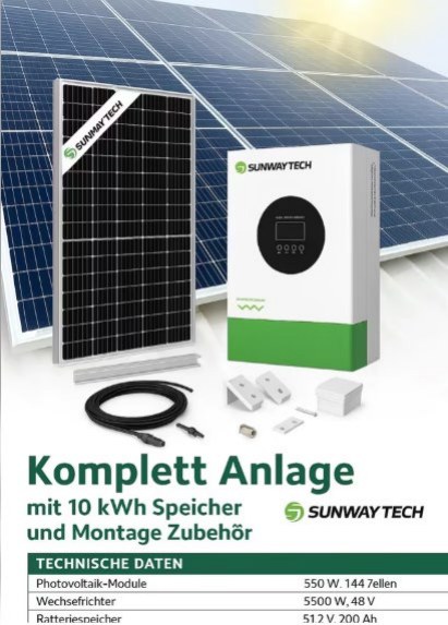 PV-Komplettpaket 5KW Wechselrichtung mit 10 kWh Batterie