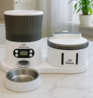 Futterautomat & Trinkbrunnen für Katzen & Hunde | 2in1